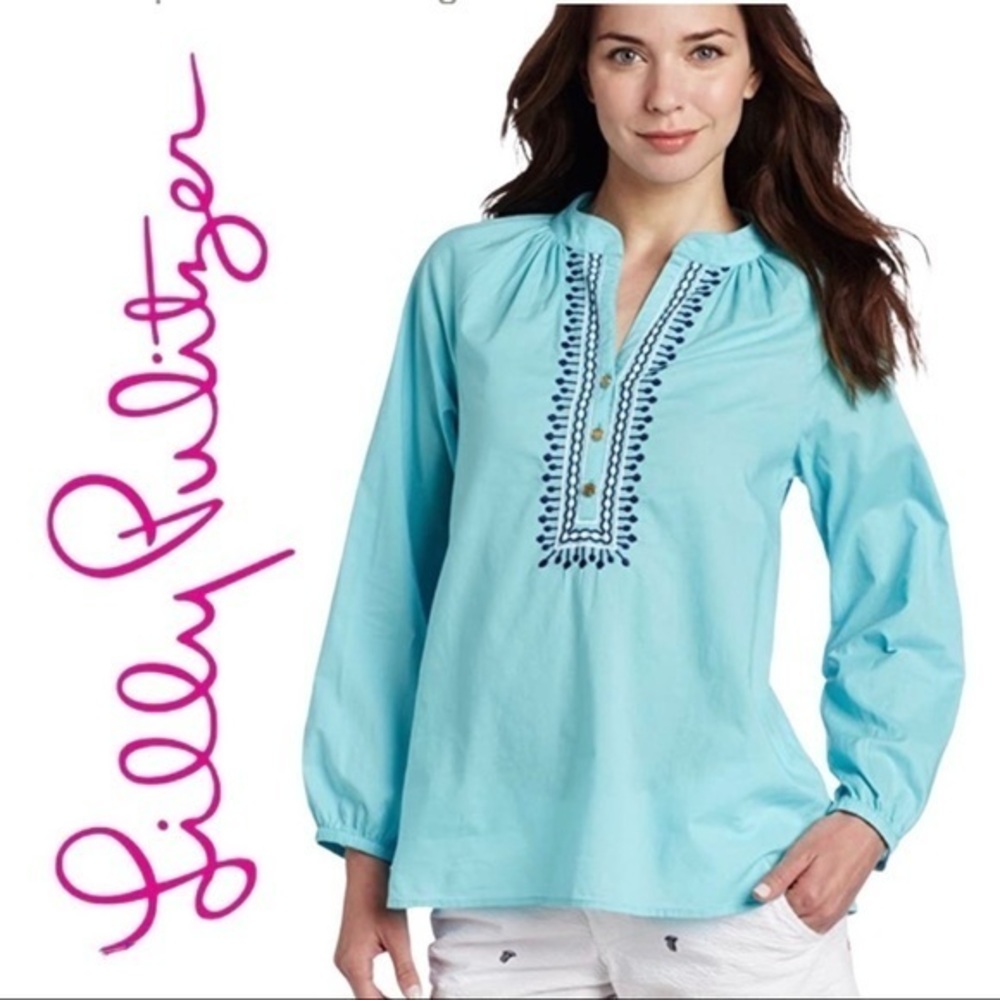 Lilly Pulitzer Elsa Blouse Top Shirt. Sz XS cotton
